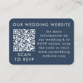 Navy Blue Grey Wedding QR Code Enclosure Kaart (Voorkant)