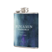 Navy Blue Groomsman Wedding Heupfles (Links)