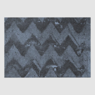 Navy Blue Grunge Chevron Tissuepapier