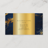Navy Blue Grungy Gold Marble Vip Visitekaartje (Achterkant)