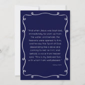 Navy Blue Hand Drawn Baptism Invitation (Dos)