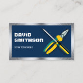 Navy Blue Handyman Repair Tools Electricia Visitekaartje (Voorkant)