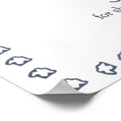 Navy Blue Heirloom Crest Monogram Wedding Welcome Poster (Hoek)