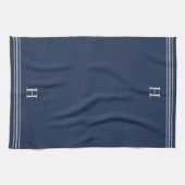 Navy blue | Helling Stripe Monogram Theedoek (Horizontaal)
