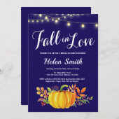 Navy Blue Herfst Bridal Shower Kaart (Voorkant / Achterkant)