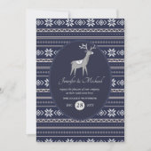 Navy Blue Hert Folklore Kerstmis ELKE GELEGENHEID Kaart (Voorkant)