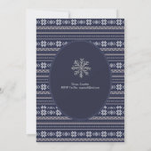 Navy Blue Hert Folkloristische Kunst Kerstmis ELKE Kaart (Achterkant)