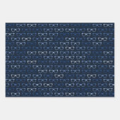 Navy Blue Hipster glazen patroon Nerd Inpakpapier Vel (Voorkant)