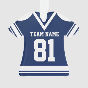 Navy Blue Hockey Jersey met foto Ornament