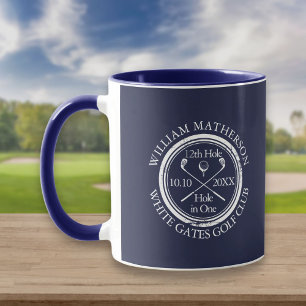 Navy Blue Hole in One Persoonlijke Golfmok Mok