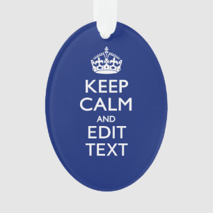 Navy Blue houdt kalm en heeft Jouw tekst Ornament