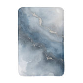 Navy Blue Houtskool Grijs Wit Beige Abstract Badmat (Voorkant Verticaal)