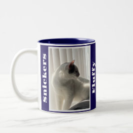 Navy Blue huisdierfoto's en namen Tweekleurige Koffiemok