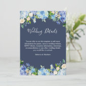 Navy Blue Hydrangeas Floral Wedding Details 5x7 (Staand voorkant)