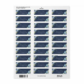 Navy Blue Hydrangeas Waterverf Bloom Floral Etiket (Full Sheet)