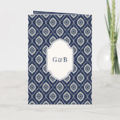 Navy Blue Ikat Alles in een Anand Karaj Sikh bruil (Achterkant)