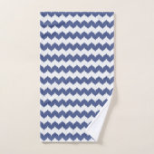Navy Blue Ikat Chevron Pattern Bad Handdoek (Handdoek)