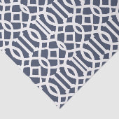 Navy Blue Imperial Trellis Geometric Pattern Tissuepapier (Detail)