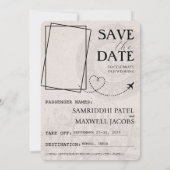 Navy Blue India Passport Bewaar de datum Save The Date (Achterkant)