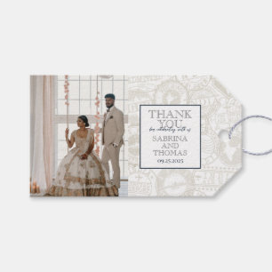 Navy Blue India trouwfoto Cadeaulabel