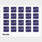 Navy Blue Inspirerend Peace Quote Vierkante Sticker (Vel)