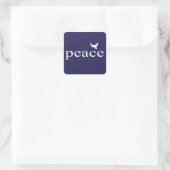 Navy Blue Inspirerend Peace Quote Vierkante Sticker (Tas)
