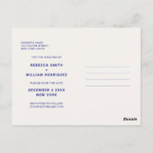 Navy blue iory, simpele fotobruiloft, behalve de d briefkaart (Achterkant)