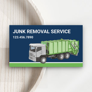 Navy Blue Junk Removal Service Vuilniswagen Visitekaartje
