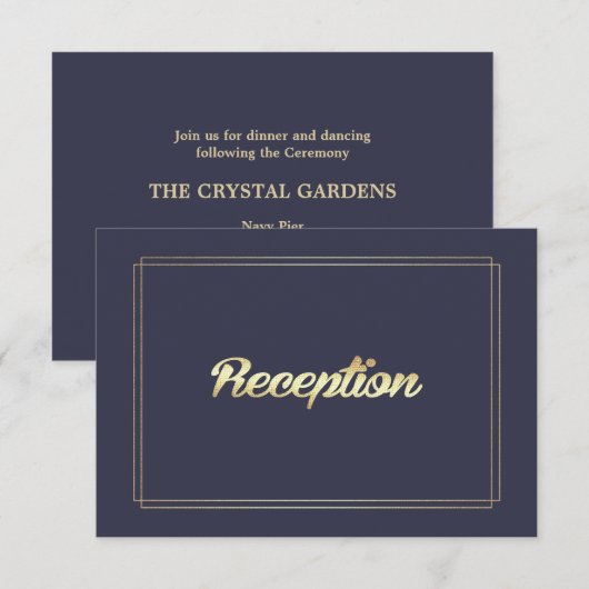 Navy blue | Kaarten voor gouden weddenschappen (Voorkant / Achterkant)