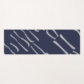 Navy Blue Kalmerend Patroon Yoga Mat (Achterkant (horizontaal))