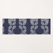 Navy Blue Kalmerend Patroon Yoga Mat (Voorkant (horizontaal))