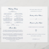 Navy Blue katholieke Wedding Mass Ceremony Program (Voorkant)