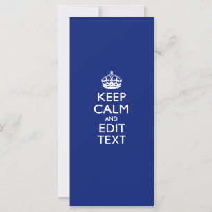 Navy Blue Keep Calm en geef tekst op maat uit