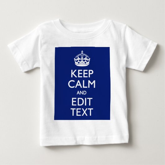 Navy Blue Keep Calm en geef tekst op maat uit (Voorkant)