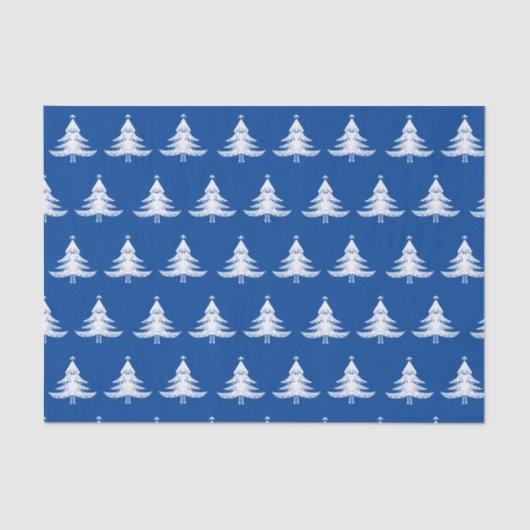 Navy Blue Kerstboom Tissuepapier (Voorkant)