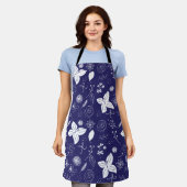 Navy Blue Kerstmis Schort (Gedragen)