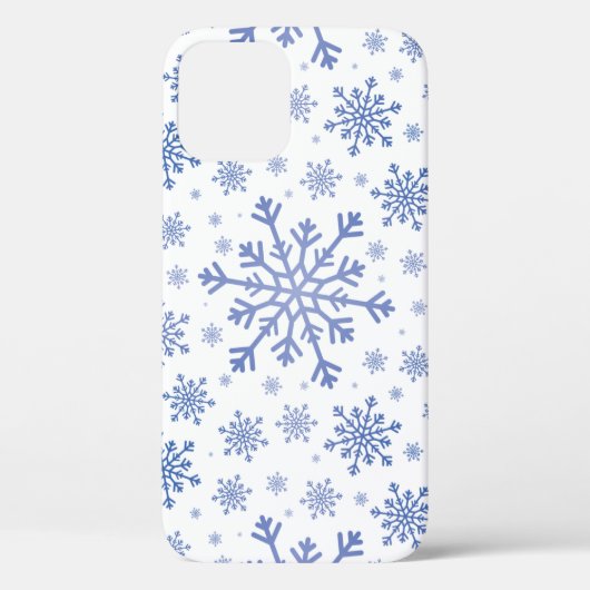  Navy Blue-kerstsnowflakes op Winter White Case-Mate iPhone Case (Achterkant)