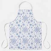 Navy Blue-kerstsnowflakes op Winter White   Schort (Voorkant)
