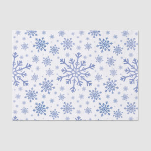 Navy Blue-kerstsnowflakes op Winter White Tissuepapier