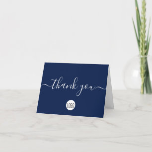 Navy Blue Klantwaardering Custom Bedankkaart