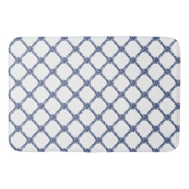 Navy Blue Knots Nautical Badmat