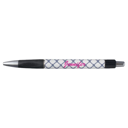 Navy Blue Knots Nautical Pen (Voorkant)