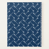 Navy Blue Lacrosse White Sticks gepatterd Planner (Achterkant)