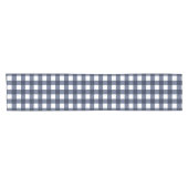 Navy Blue Large Classic Gingham Check Pset Korte Tafelloper (Horizontaal)