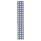 Navy Blue Large Classic Gingham Check Pset Lange Tafelloper (Voorkant)
