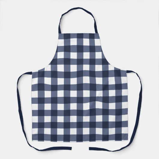 Navy Blue Large Classic Gingham Check Pset Schort (Voorkant)