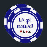 Navy Blue Las Vegas Mariage Elopement Faire-part<br><div class="desc">Éblouissez vos amis et votre famille en leur envoyant ces annonces d'elopement de mariage de puces bleu et blanc marine et/ou des invitations de fête. Ils attendent avec impatience de se joindre à vous pour cette fête inoubliable !</div>