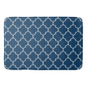 Navy Blue Latticework, Quatrefoil, Trellis Badmat (Voorkant)