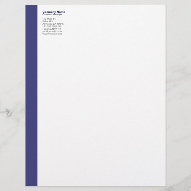 Navy Blue left Sidebar Letterhead Briefhoofd (Voorkant)