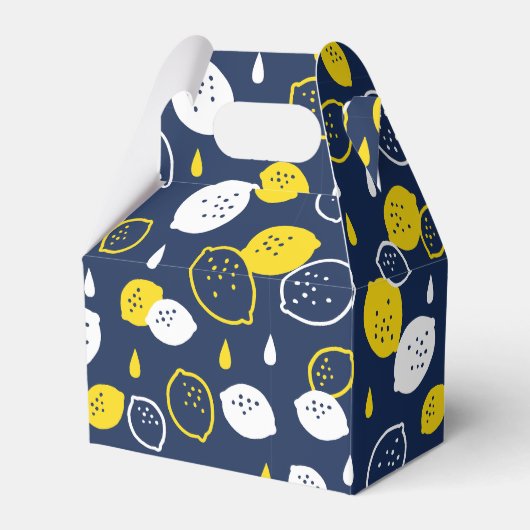 Navy Blue Lemon Art – Verfrissend Citrus Design Bedankdoosjes (Voorkant Zijde)